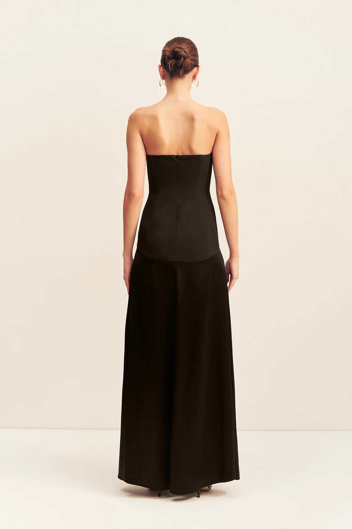 ADRI STRAPLESS PANELLED MAXI DRESS - BLACK - Image 5