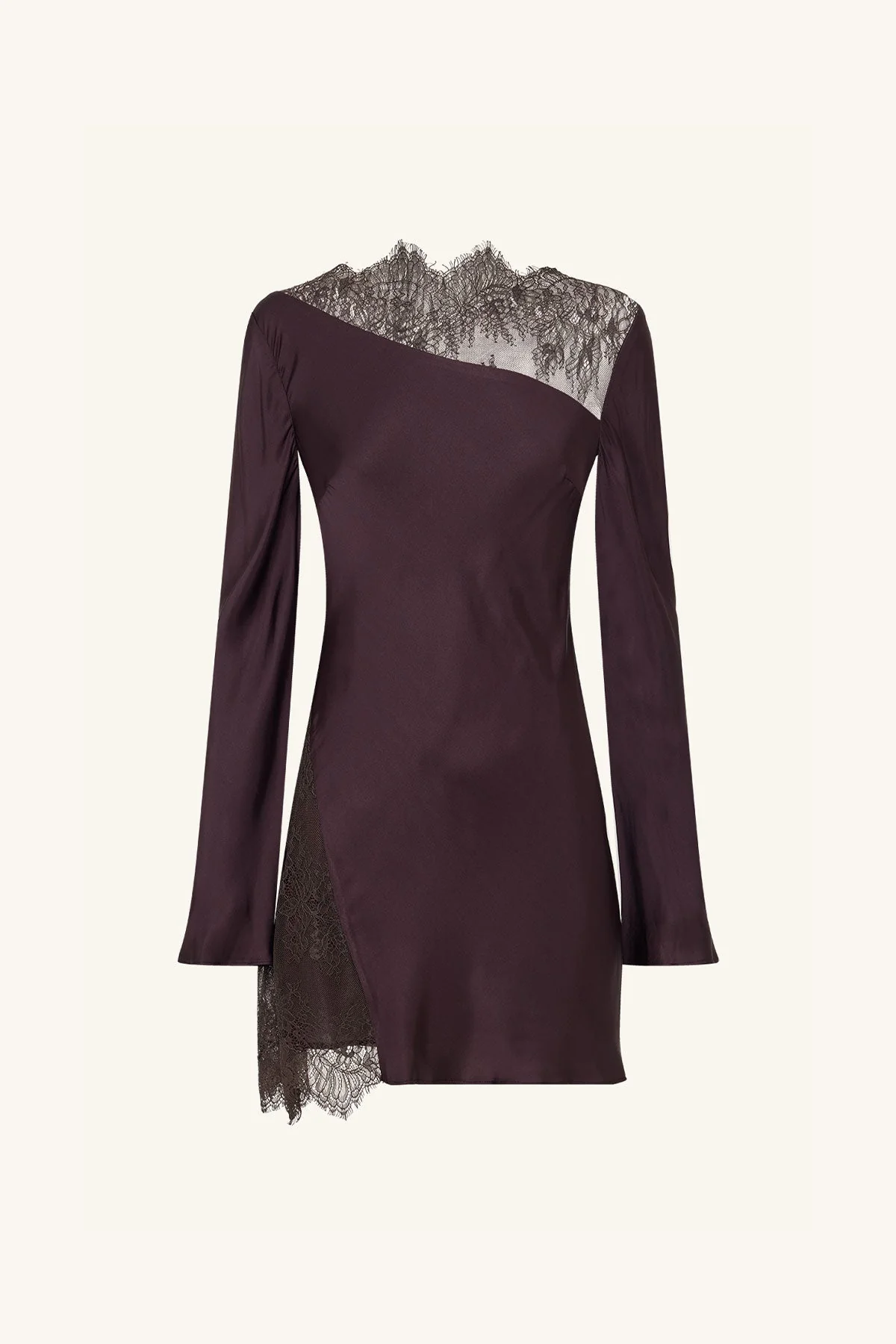 ALLEGRA LACE PANELLED MICRO MINI DRESS - ESPRESSO - Image 8