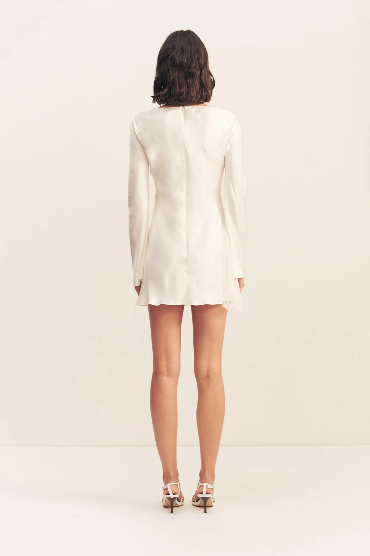ALLEGRA LACE PANELLED MICRO MINI DRESS - IVORY - Image 5