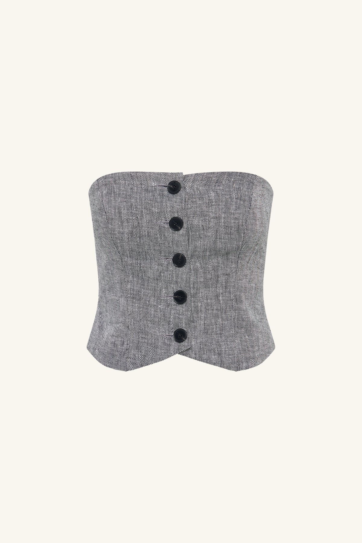AMANDA BUTTON UP BODICE - ASH - Image 7