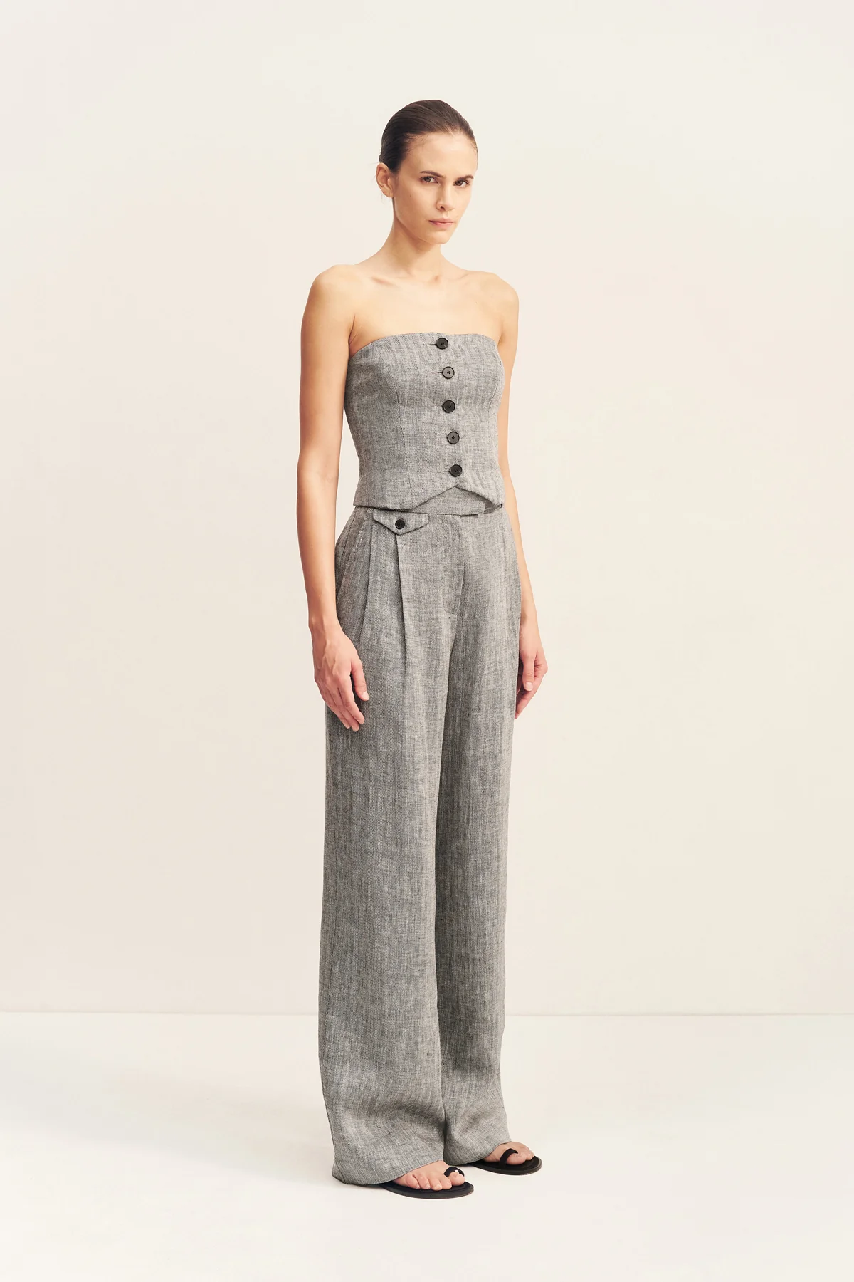 AMANDA BUTTON UP BODICE - ASH - Image 3