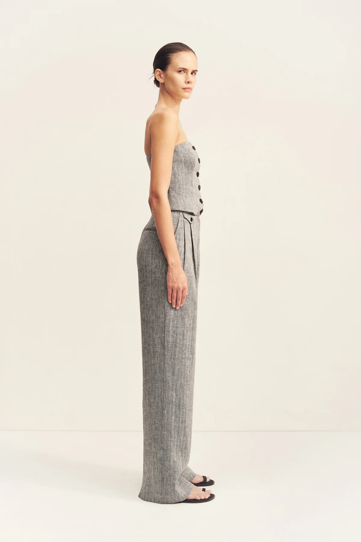 AMANDA BUTTON UP BODICE - ASH - Image 4