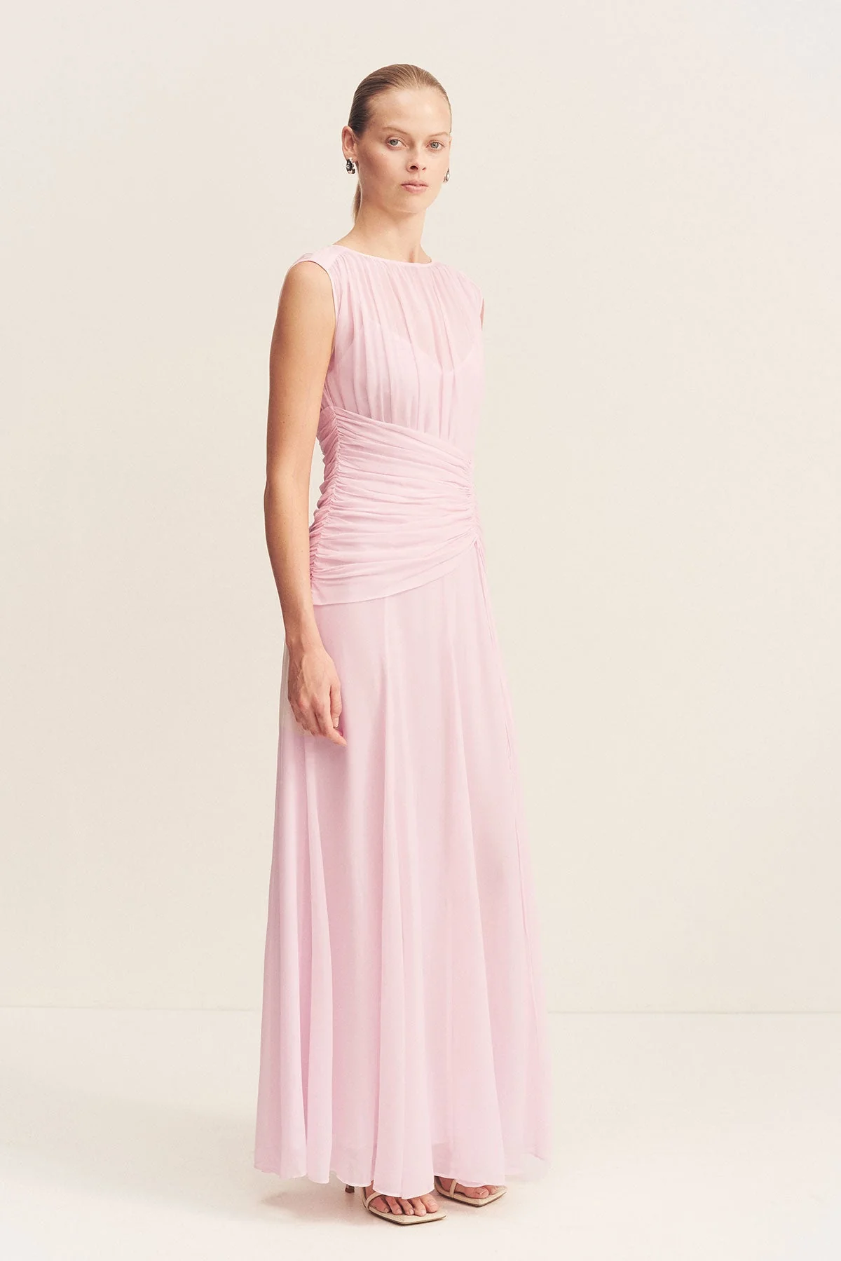 AMINA HIGH NECK MAXI DRESS - FAIRYFLOSS - Image 3