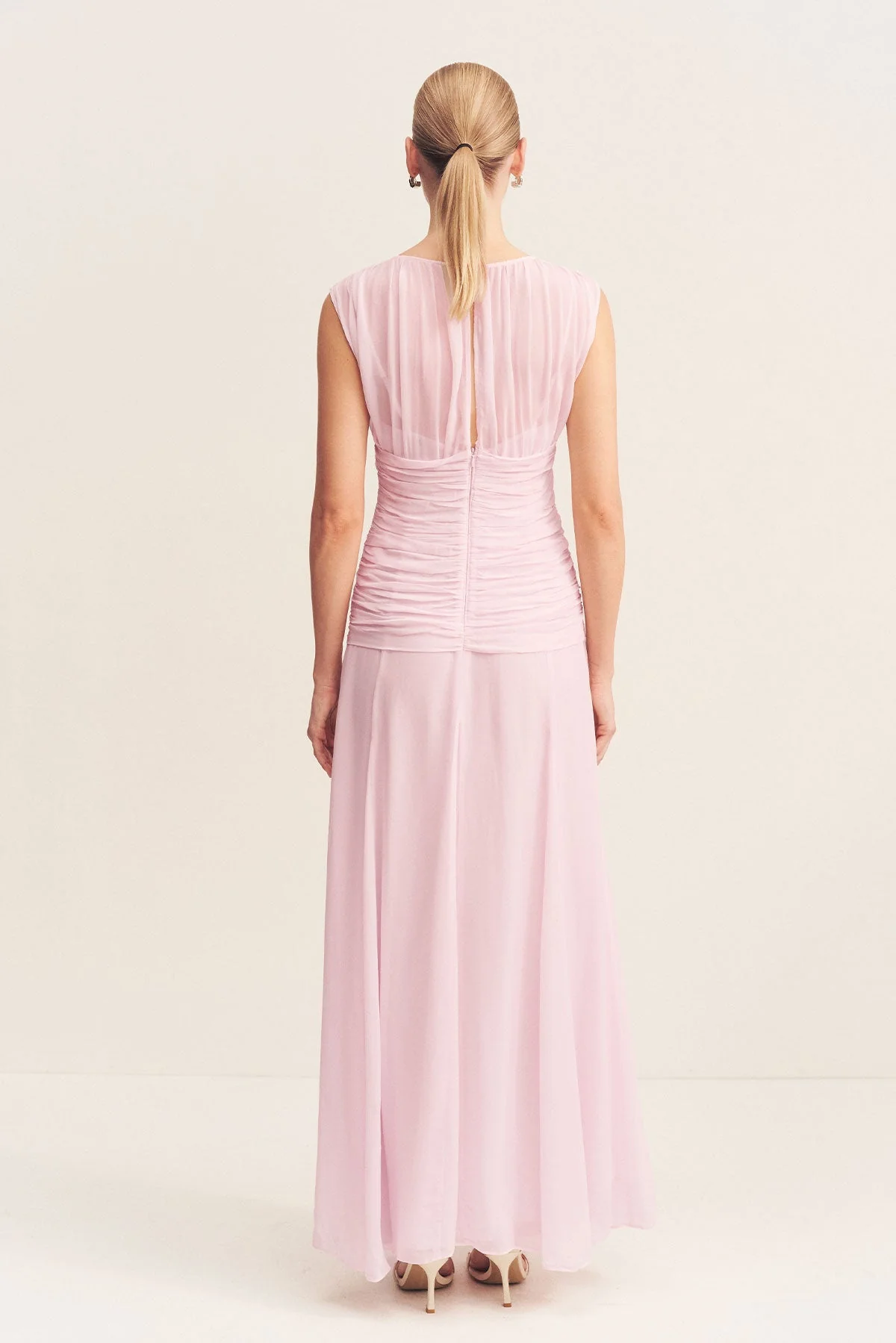 AMINA HIGH NECK MAXI DRESS - FAIRYFLOSS - Image 5