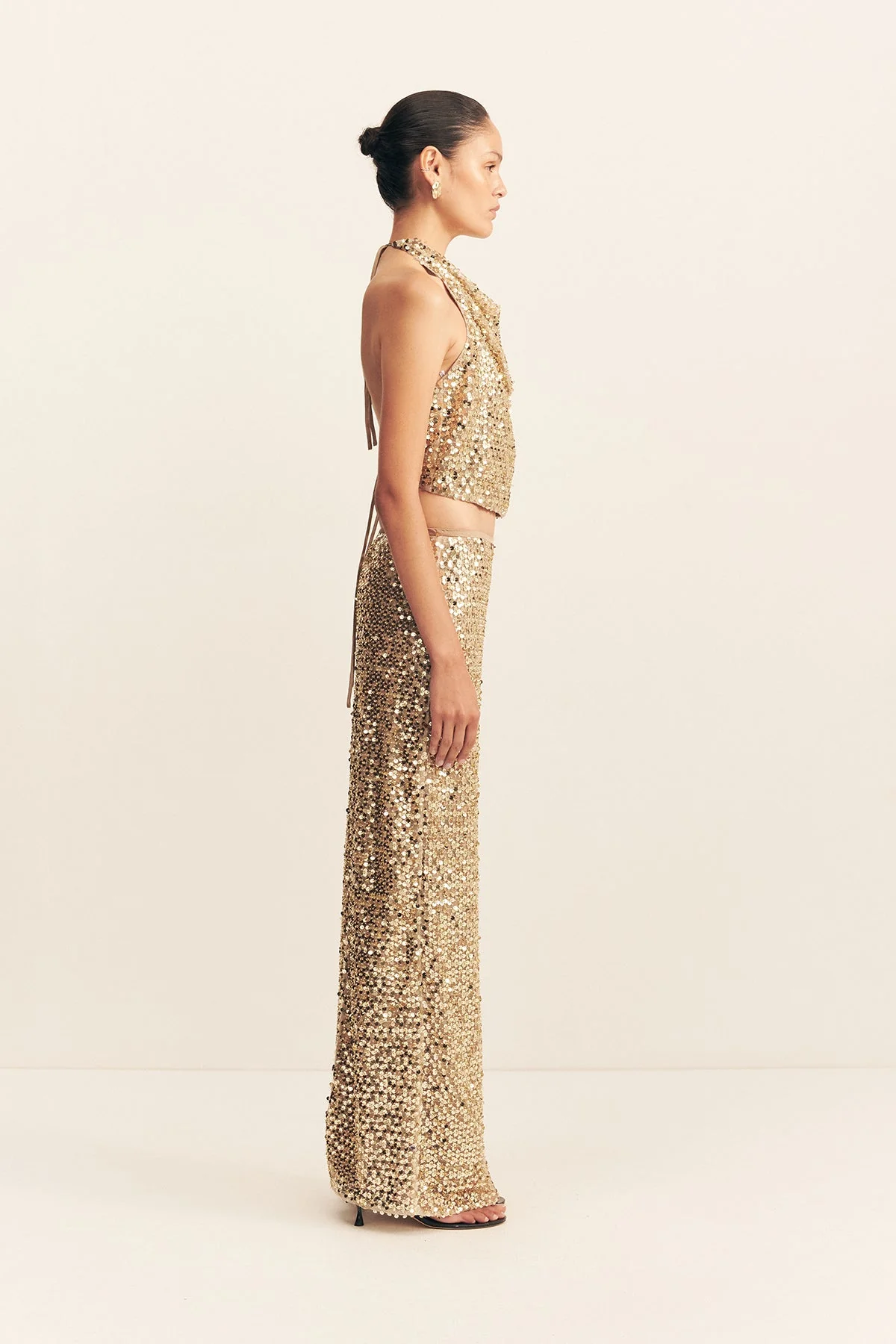 BRIA MAXI SKIRT - GOLD - Image 4
