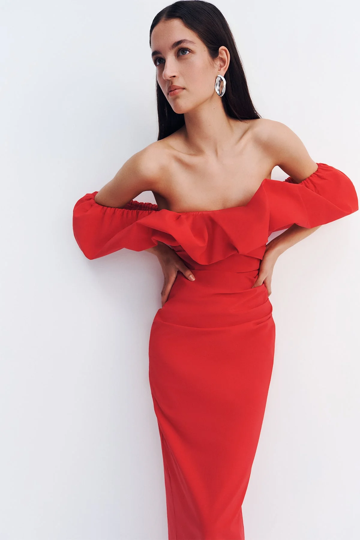 CAMPBELL OFF SHOULDER BUBBLE MAXI DRESS - GOJI - Image 6