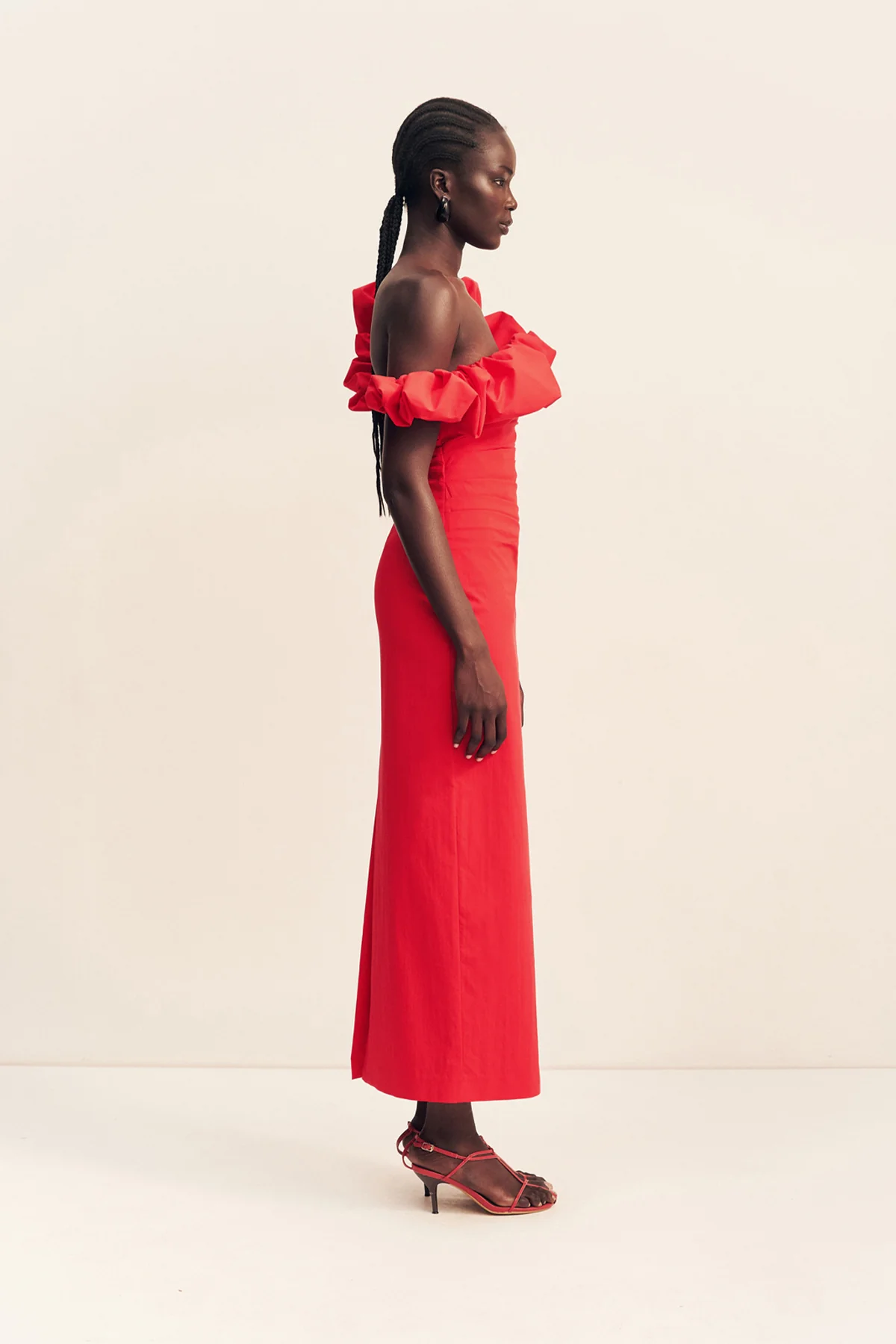 CAMPBELL RUFFLE DRAPED MAXI DRESS - GOJI - Image 4