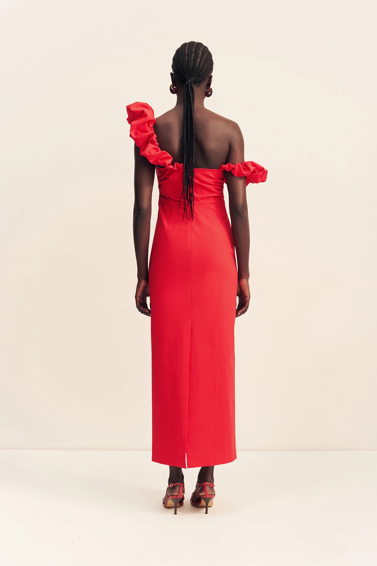 CAMPBELL RUFFLE DRAPED MAXI DRESS - GOJI - Image 5