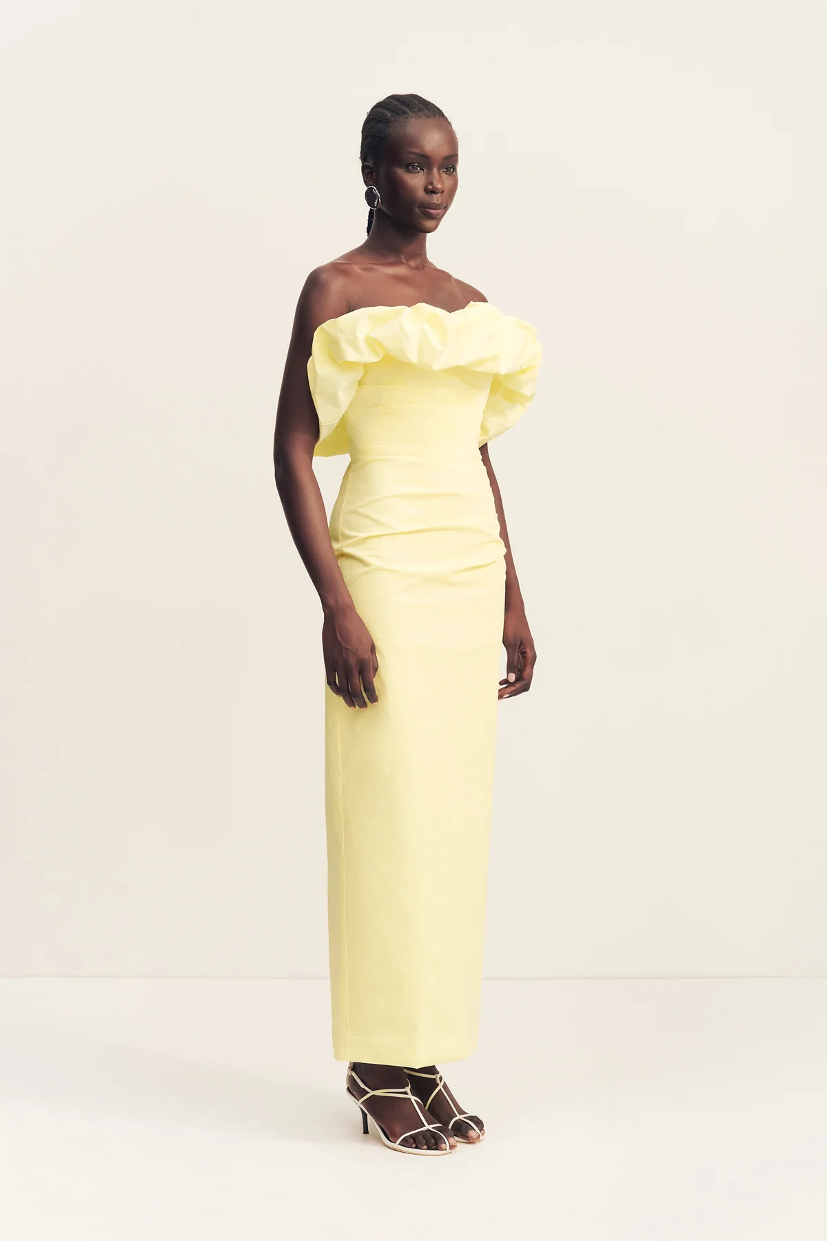 CAMPBELL STRAPLESS BUBBLE MAXI DRESS - LEMONADE - Image 3