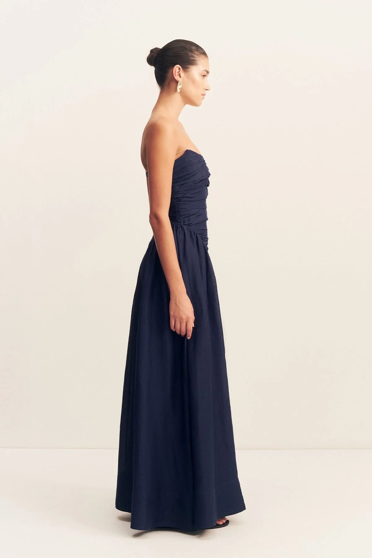 CELESTE STRAPLESS PANELLED MAXI DRESS - MIDNIGHT - Image 4