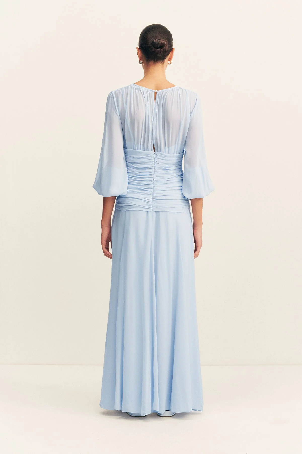EMORY HIGH NECK BALLOON SLEEVE MAXI DRESS - ARCADIAN BLUE - Image 5