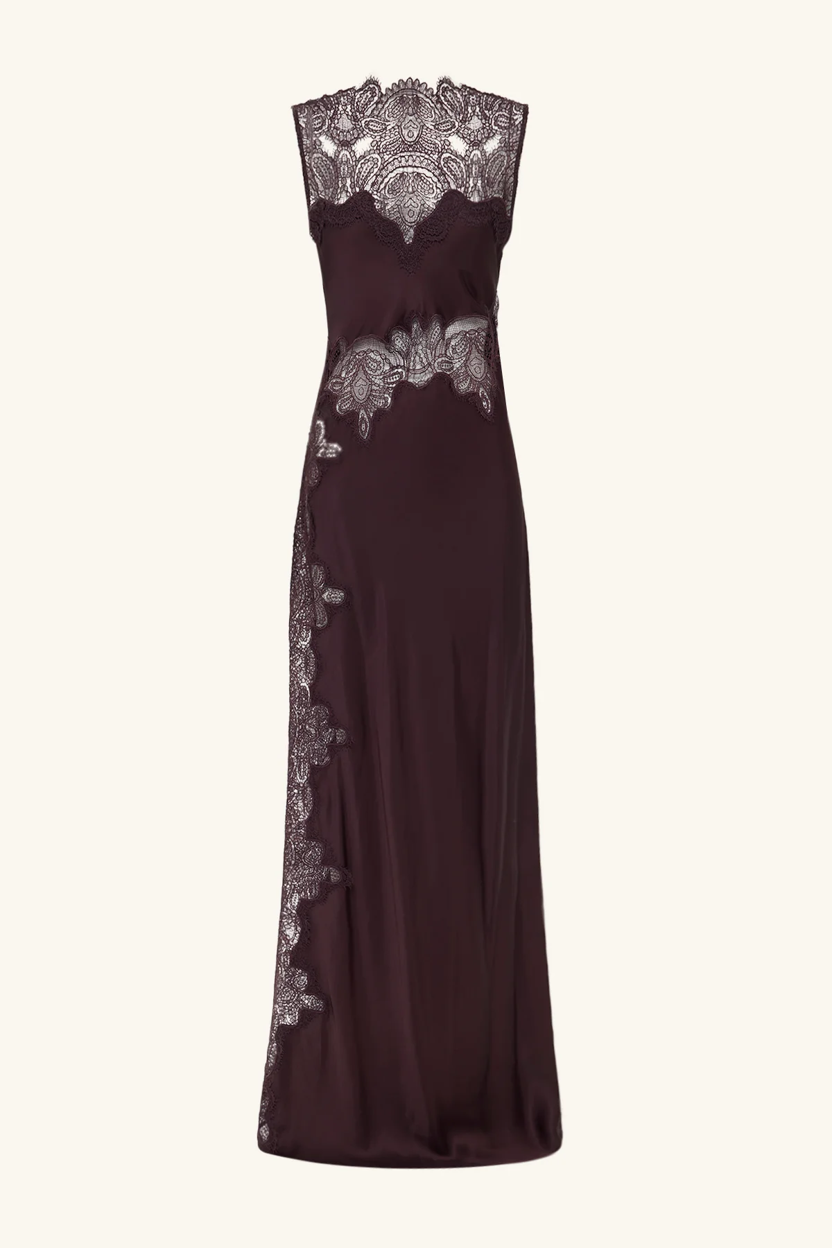 JAMILA LACE HIGH NECK MAXI DRESS - ESPRESSO - Image 7