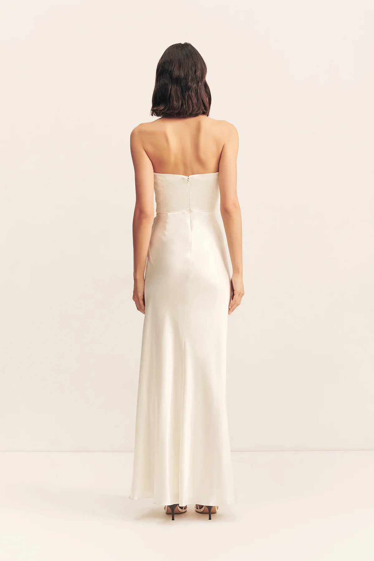 LA LUNE CUMULUS SILK STRAPLESS CORSET GOWN - IVORY - Image 5