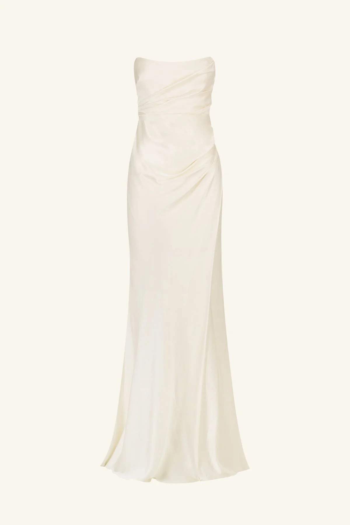 LA LUNE CUMULUS SILK STRAPLESS CORSET GOWN - IVORY - Image 9
