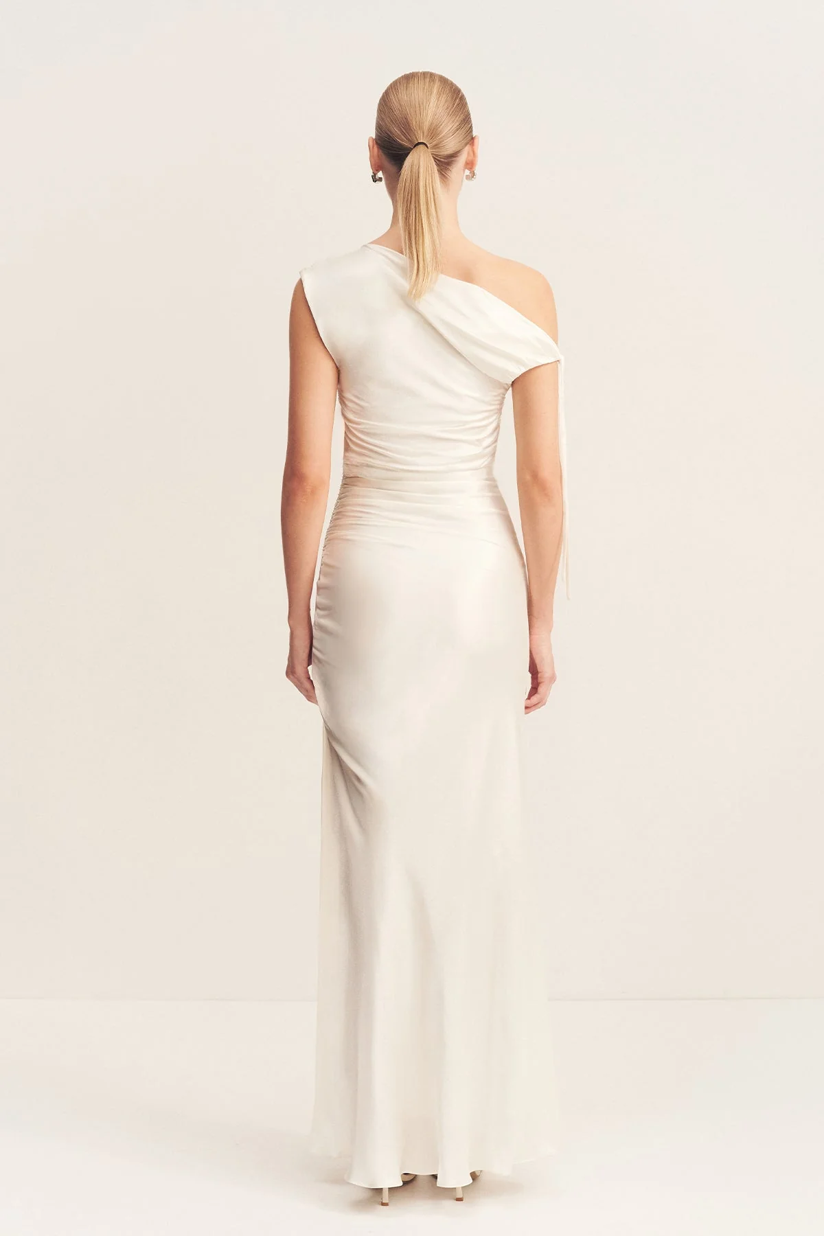 LA LUNE GATHERED MAXI DRESS - WHITE - Image 5