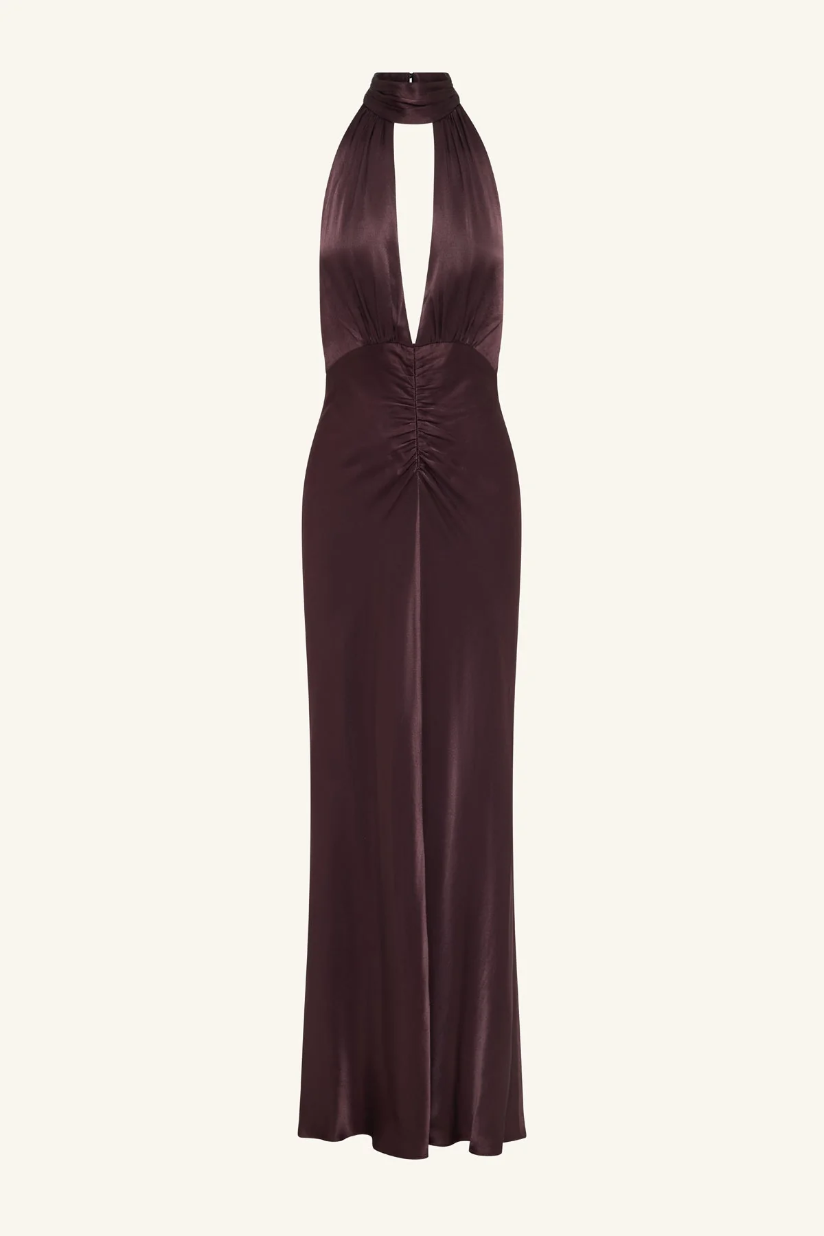 LA LUNE HALTER NECK MAXI DRESS - ESPRESSO - Image 7