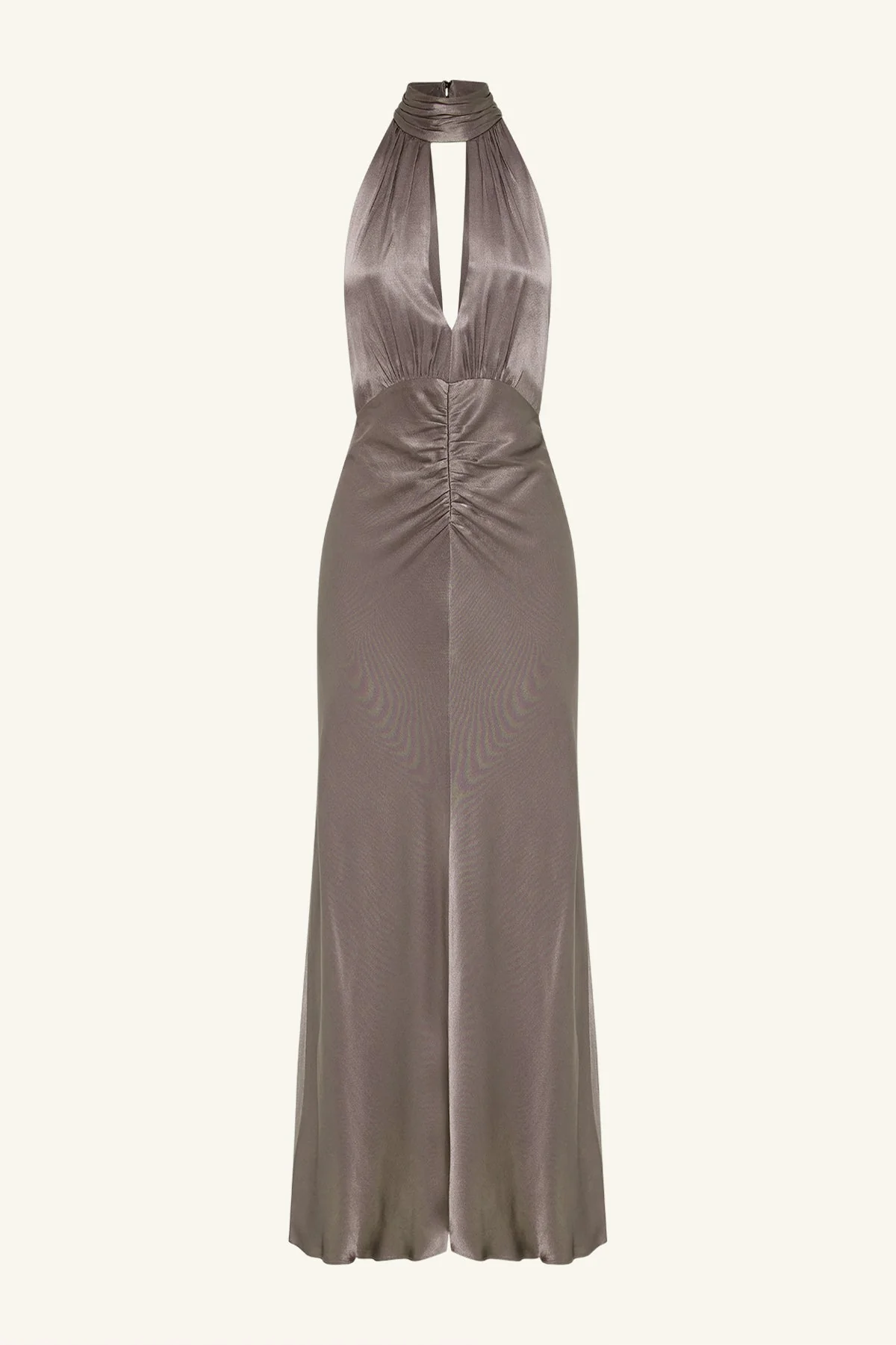 LA LUNE HALTER NECK MAXI DRESS - GRAPHITE - Image 7