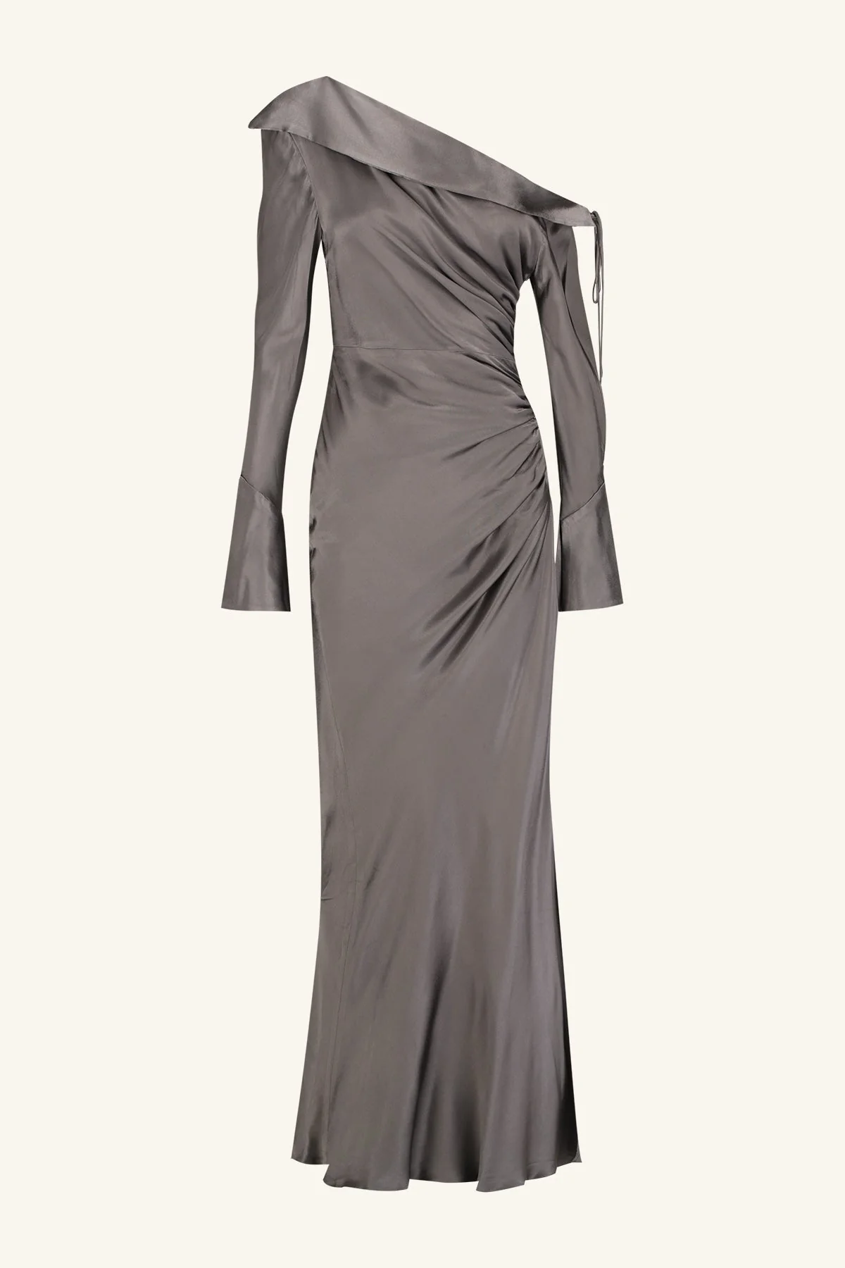 LA LUNE LONG SLEEVE GATHERED MAXI DRESS - GRAPHITE - Image 7