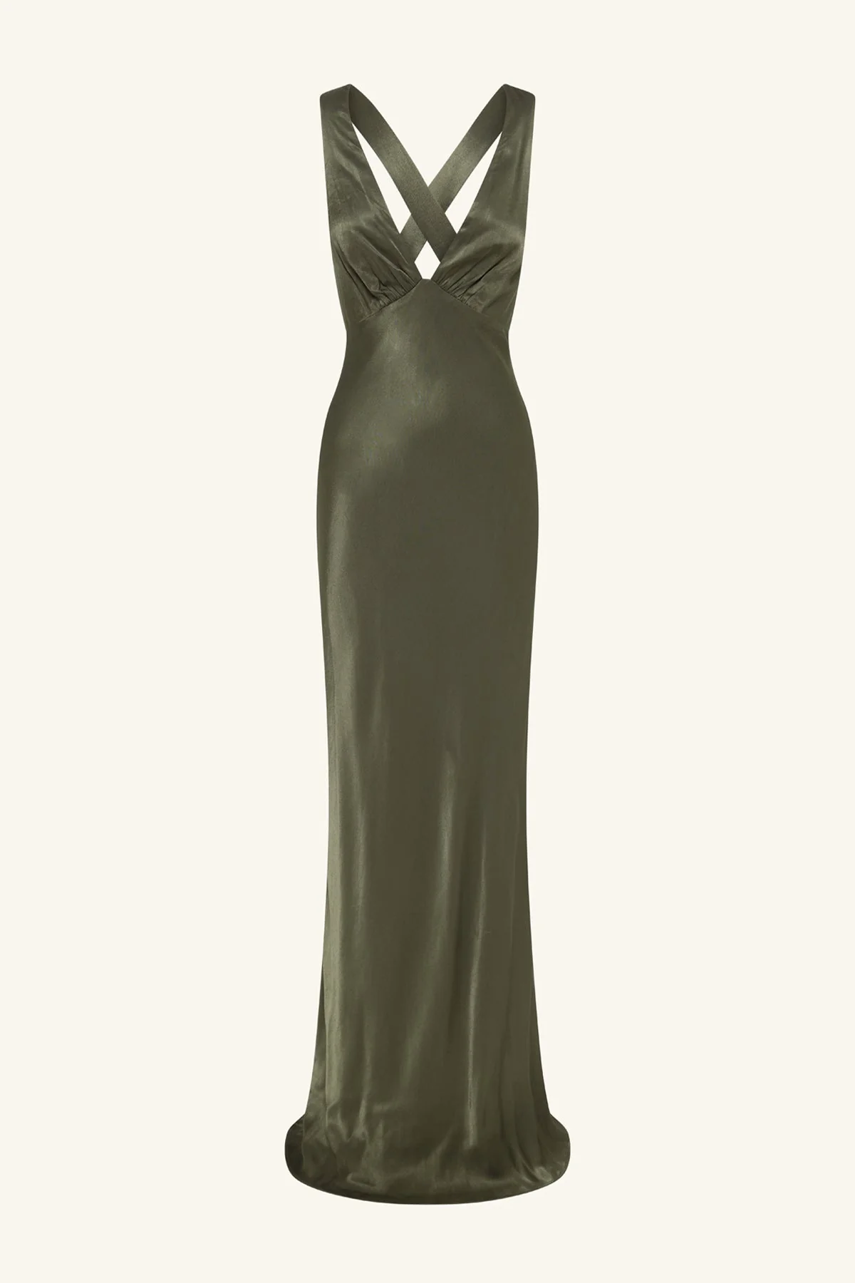LA LUNE PLUNGED CROSS BACK MAXI DRESS - FOREST - Image 7