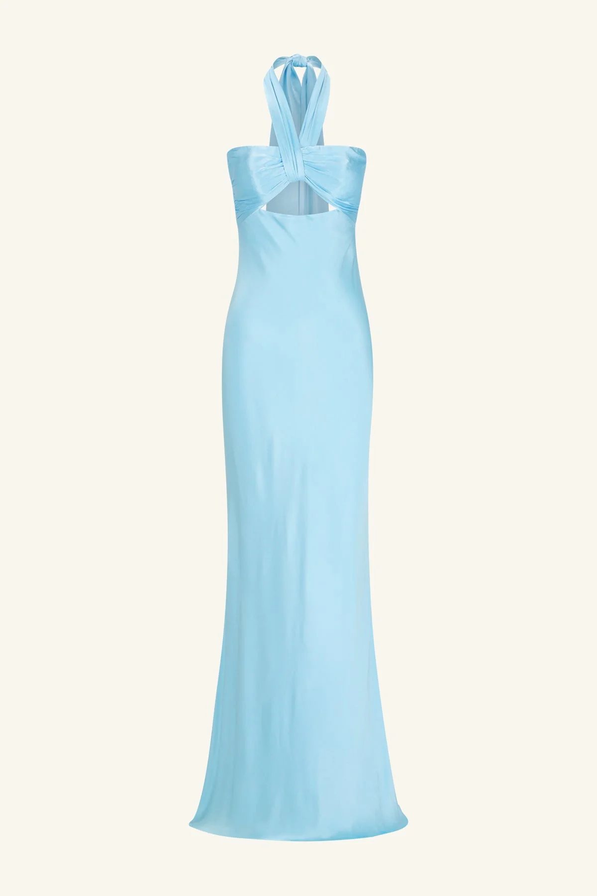 LA LUNE RUCHED HALTER MAXI DRESS - ICEBERG BLUE - Image 8