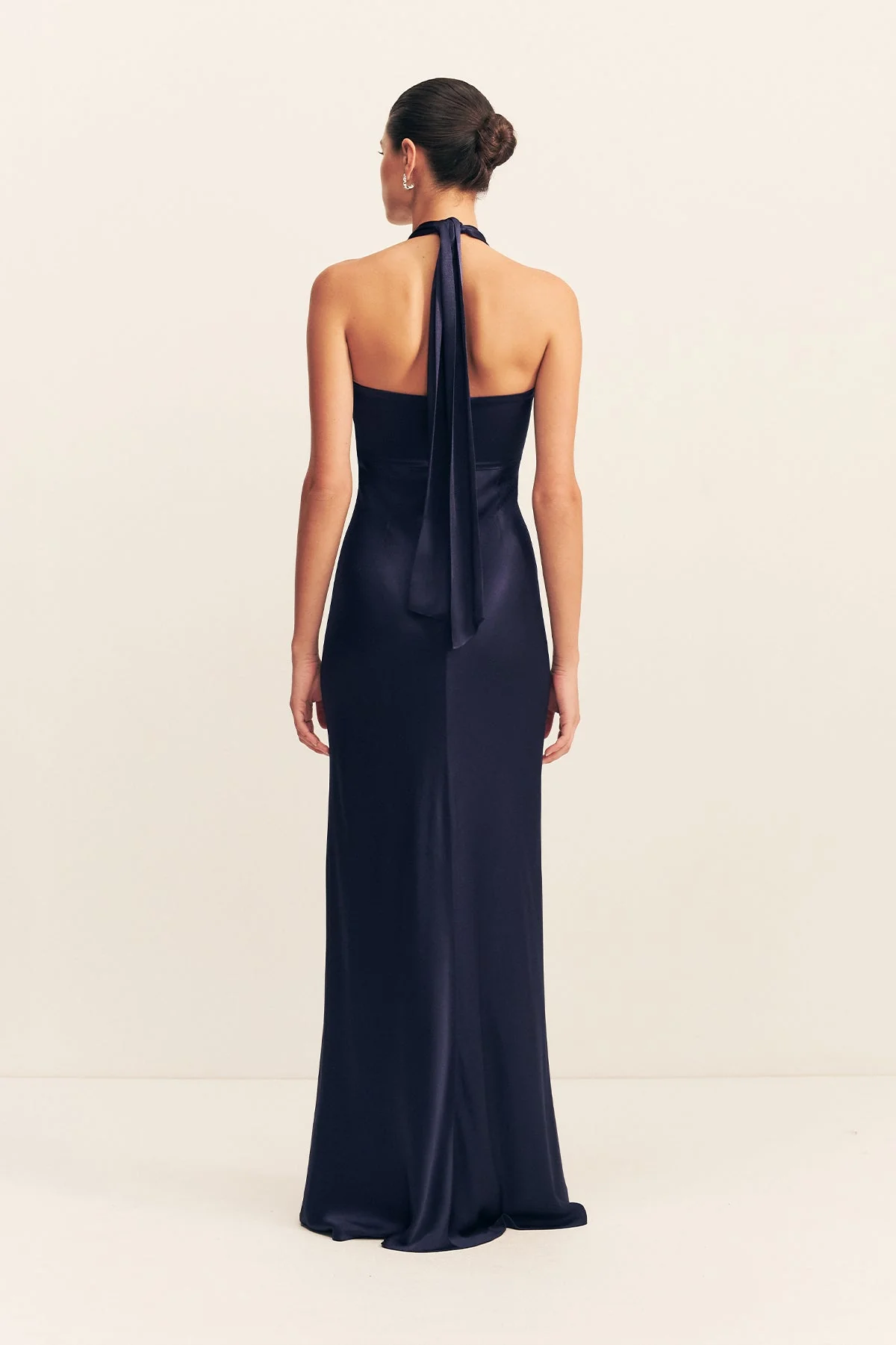 LA LUNE RUCHED HALTER MAXI DRESS - MIDNIGHT - Image 5
