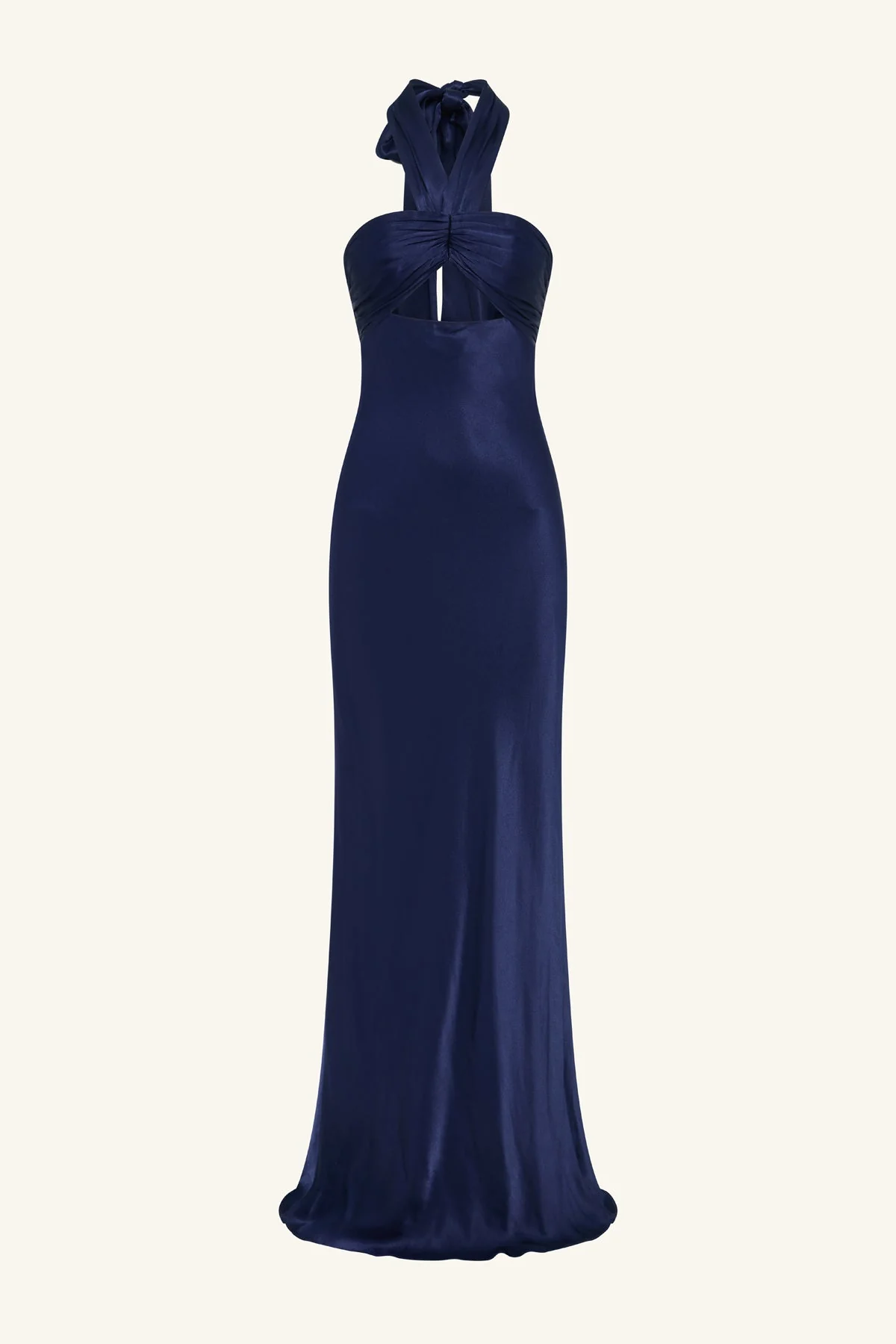 LA LUNE RUCHED HALTER MAXI DRESS - MIDNIGHT - Image 7