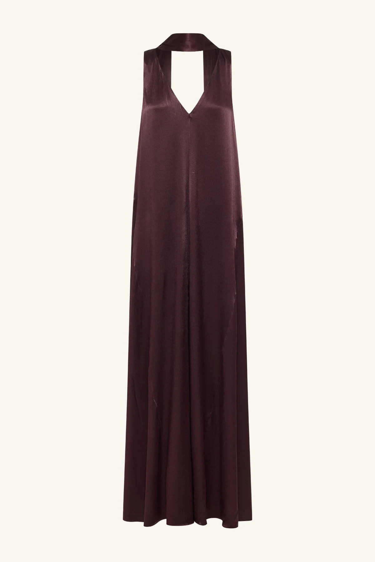 LA LUNE SCARF PANELLED MAXI DRESS - ESPRESSO - Image 8