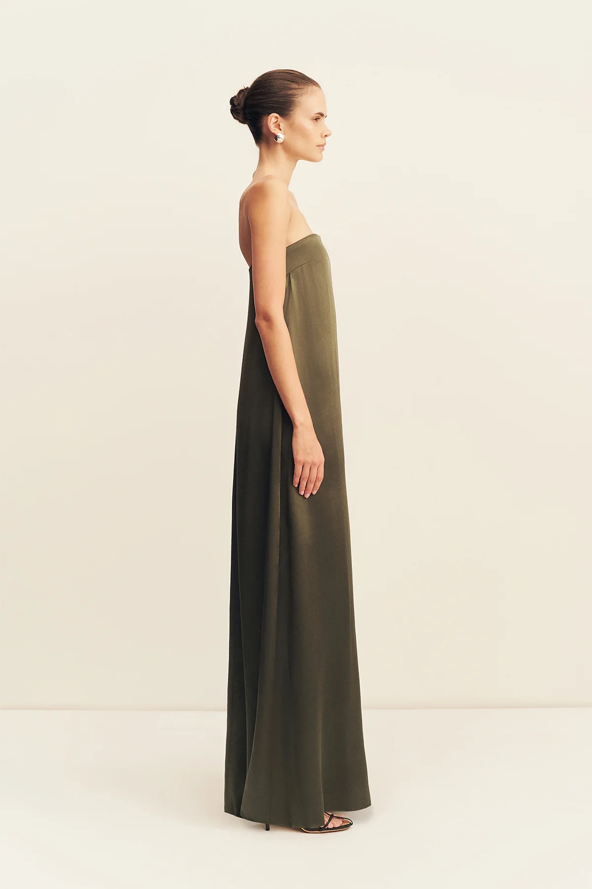 LA LUNE STRAPLESS COLUMN MAXI DRESS - FOREST - Image 5