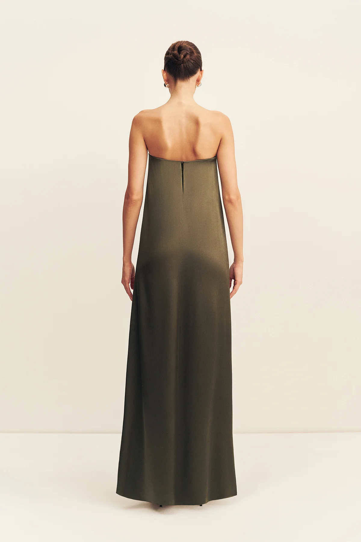 LA LUNE STRAPLESS COLUMN MAXI DRESS - FOREST - Image 6