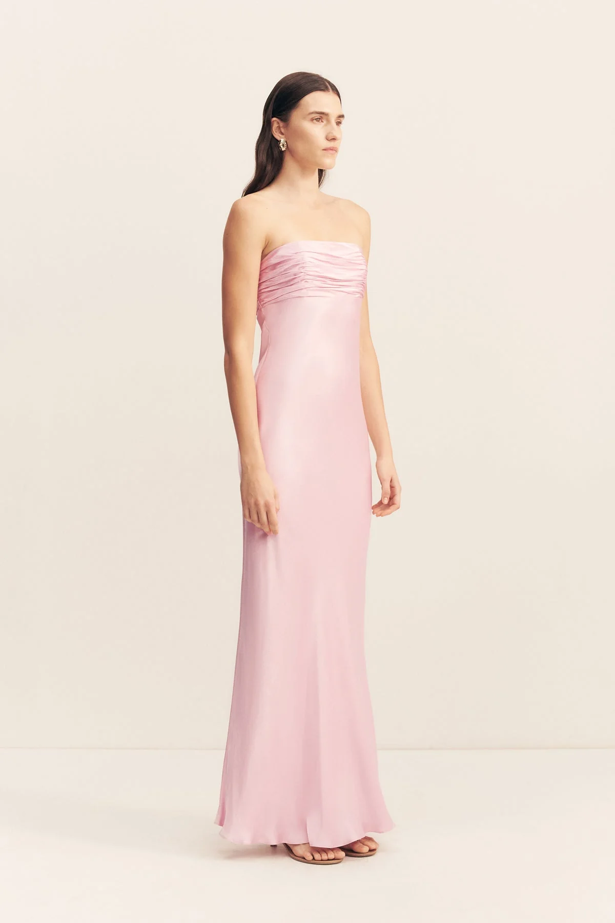 LA LUNE STRAPLESS RUCHED BODICE MAXI DRESS - BLOSSOM - Image 3