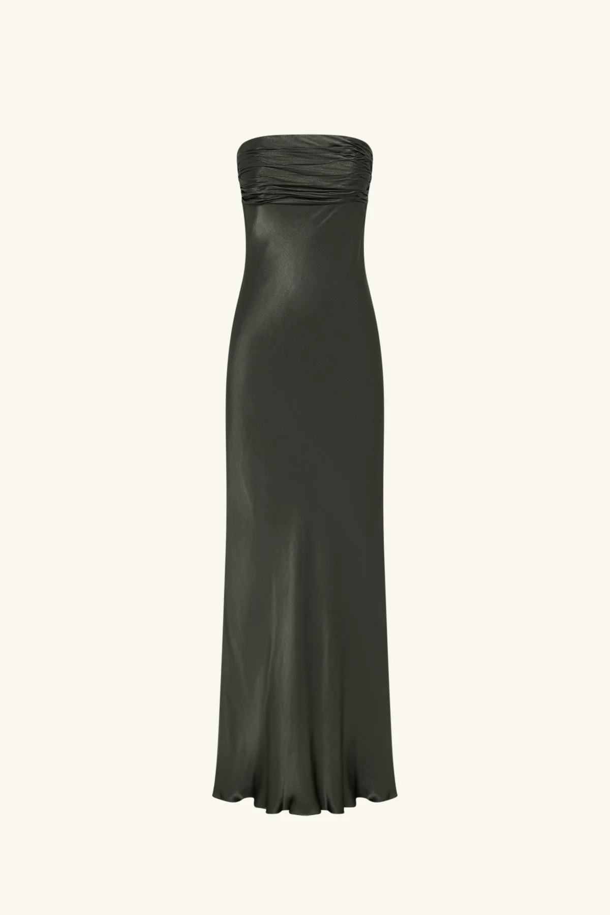 LA LUNE STRAPLESS RUCHED BODICE MAXI DRESS - FOREST - Image 6