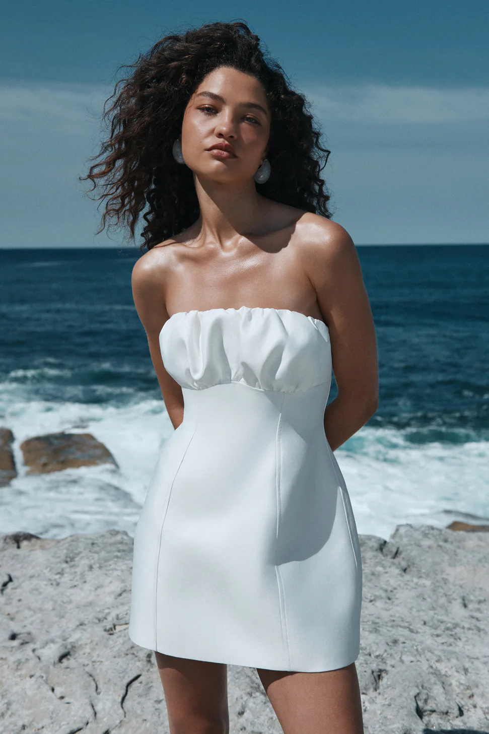 OTIS HOURGLASS MINI DRESS - IVORY - Image 5